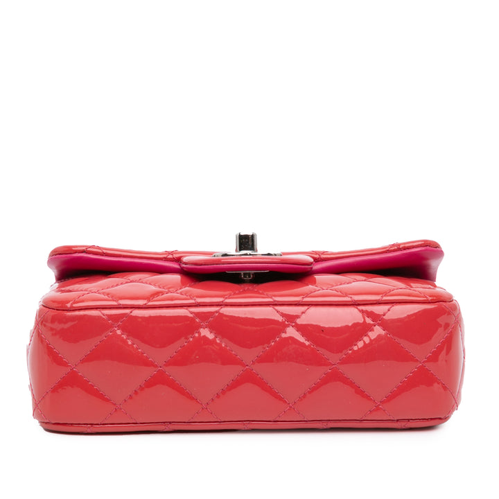 Extra Mini Rectangular Classic Patent Flap Red - Gaby Paris