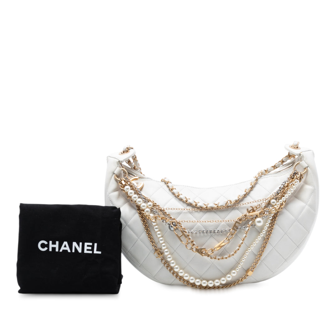 Chanel Matelassé Cuir d’agneau All About Chains Hobo