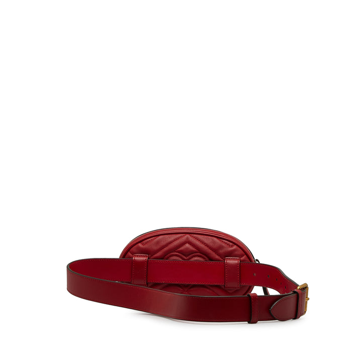 GG Marmont Matelasse Belt Bag Red - Gaby Paris