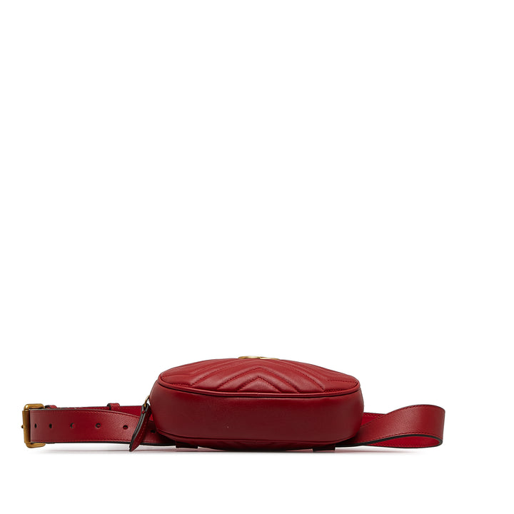 GG Marmont Matelasse Belt Bag Red - Gaby Paris