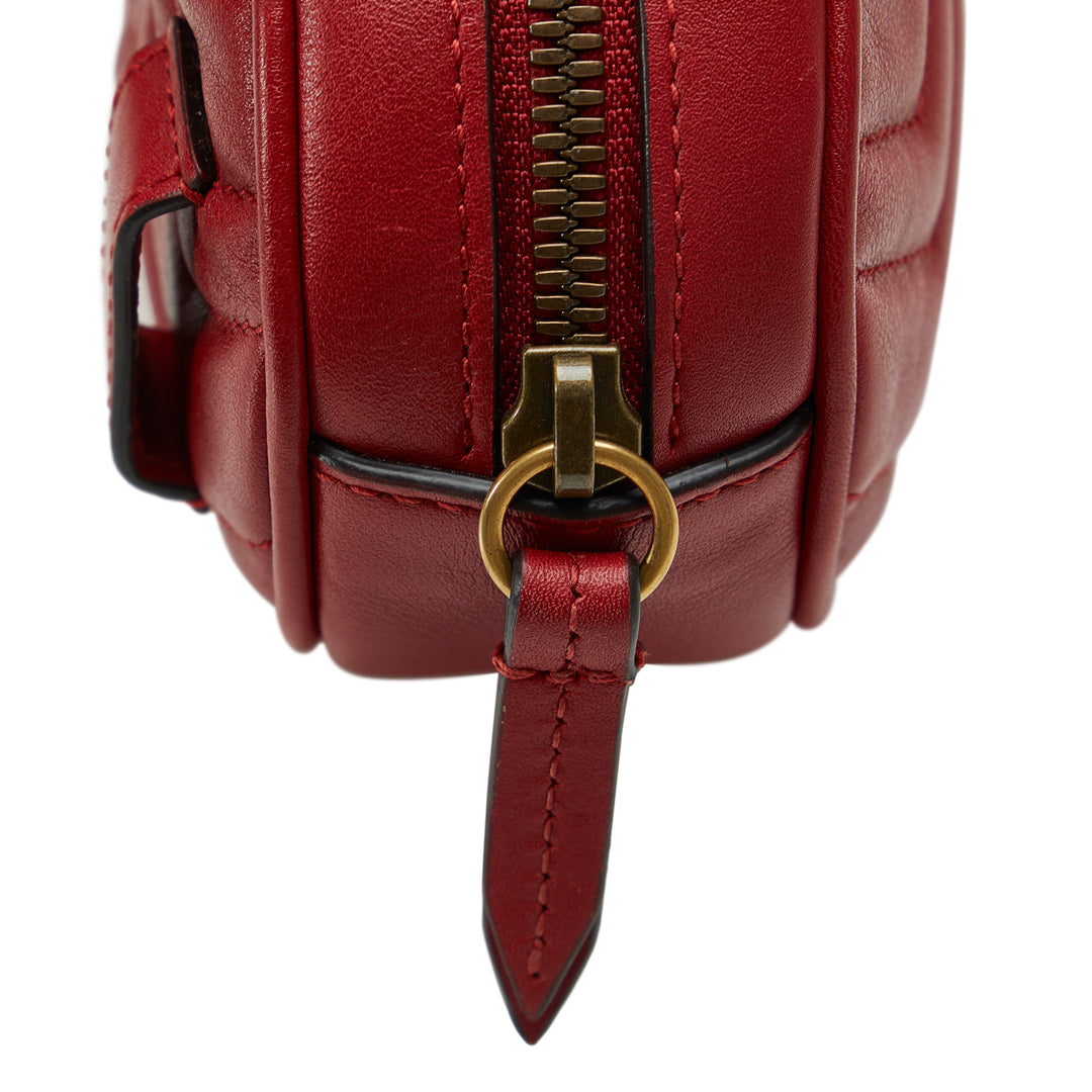 GG Marmont Matelasse Belt Bag Red - Gaby Paris