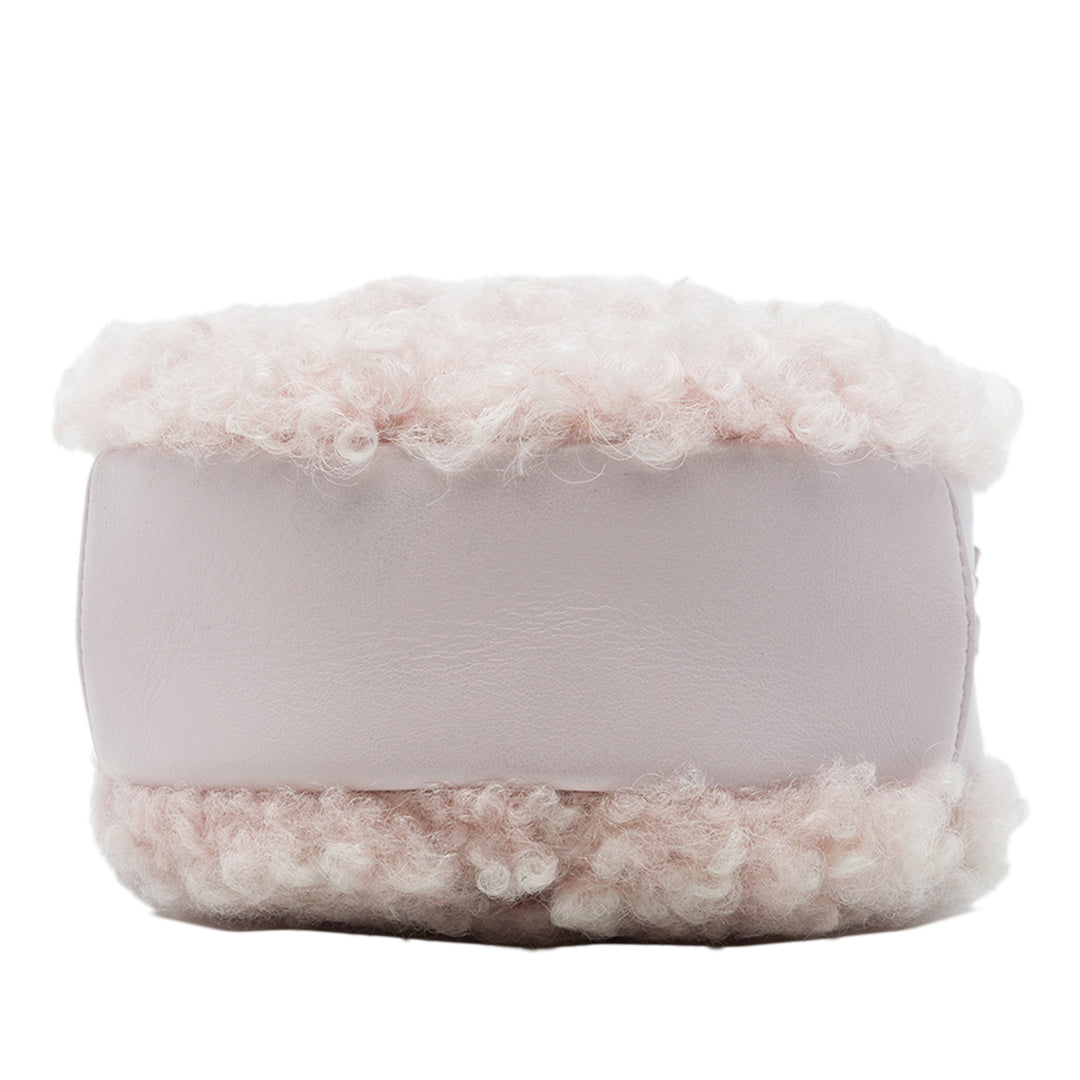 Chanel Pochette Shearling 19 Rond avec chaîne Matière naturelle Rose – vue 3 – GABY PARIS