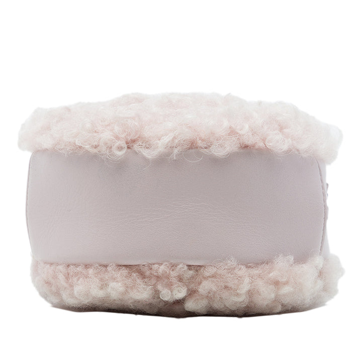 Chanel Pochette Shearling 19 Rond avec chaîne Matière naturelle Rose – vue 3 – GABY PARIS
