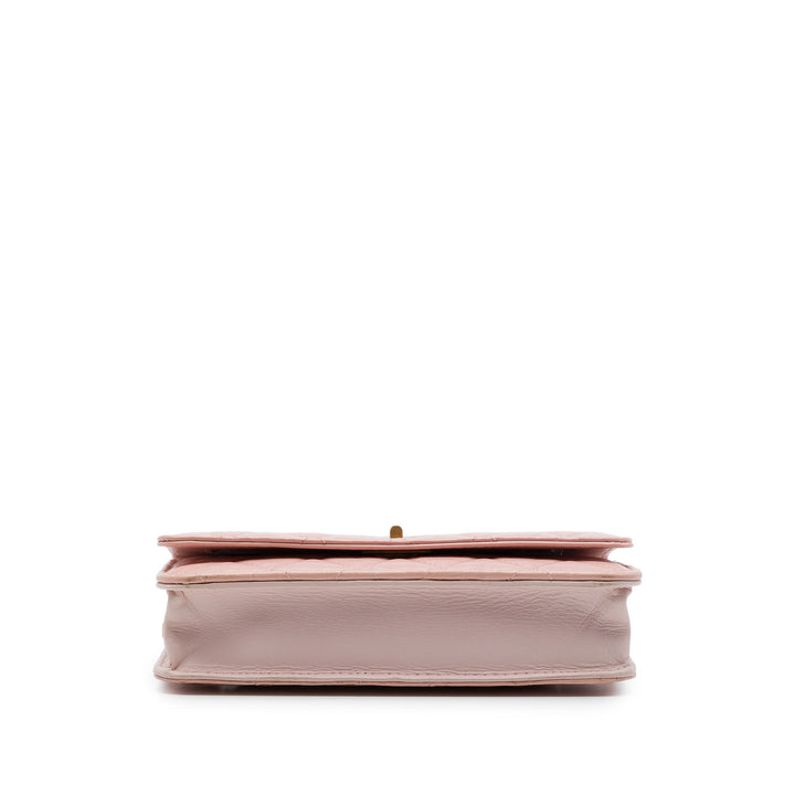 Chanel Matelassé vieilli Reissue 2.55 Wallet on Chain Cuir de veau Rose