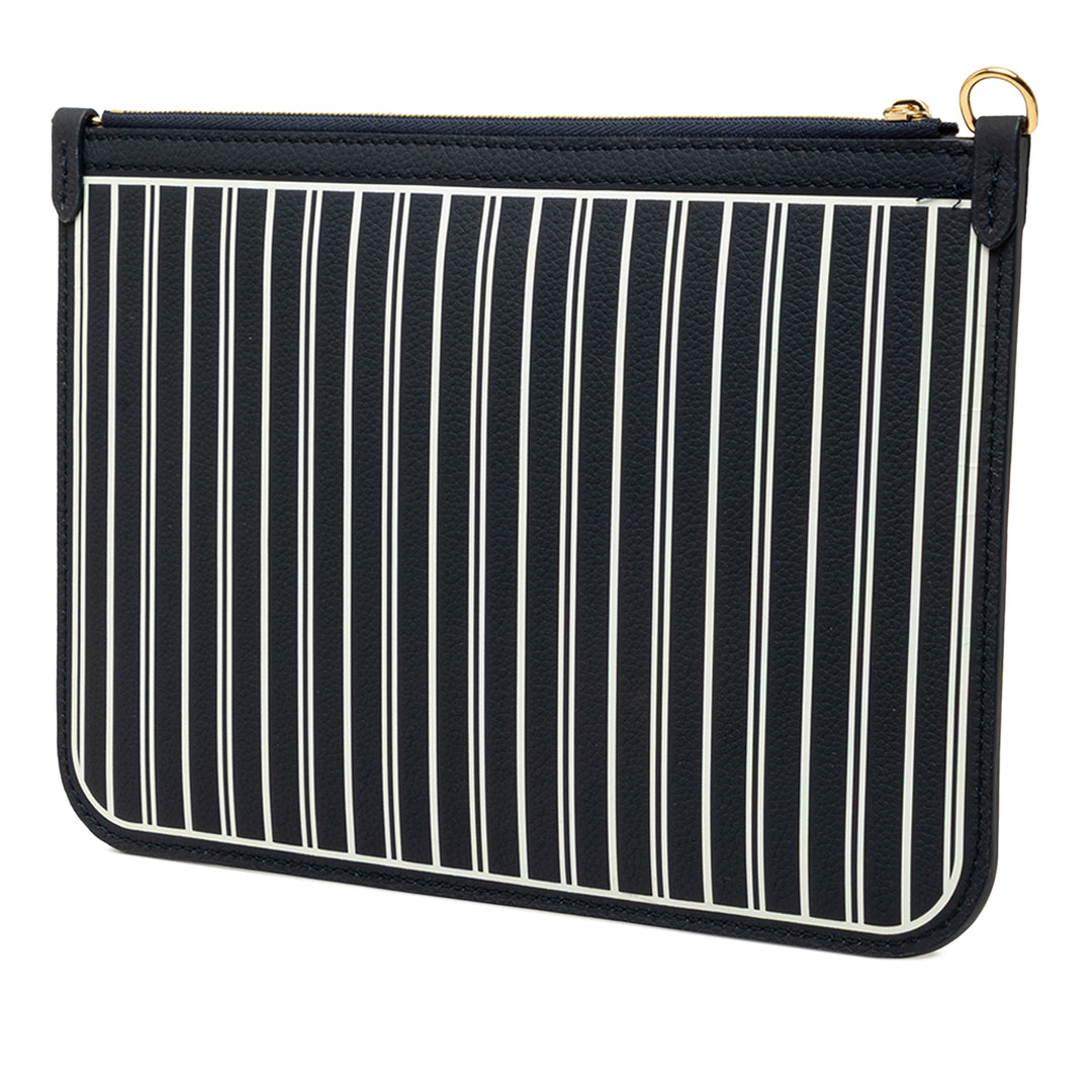 Louis Vuitton Pochette Neverfull Inside Out MM Cuir de veau Bleu – vue 2 – GABY PARIS