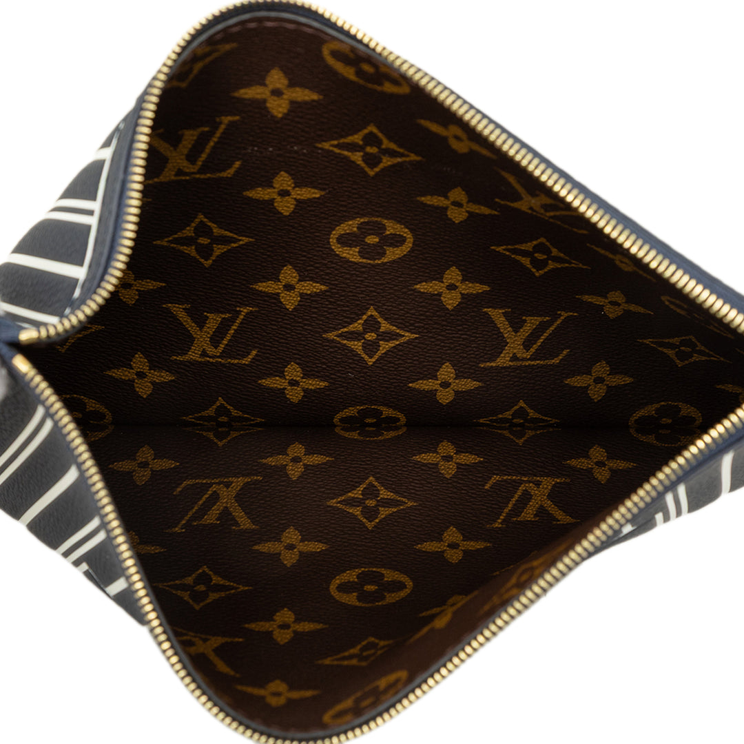 Louis Vuitton Pochette Neverfull Inside Out MM Cuir de veau Bleu – vue 4 – GABY PARIS