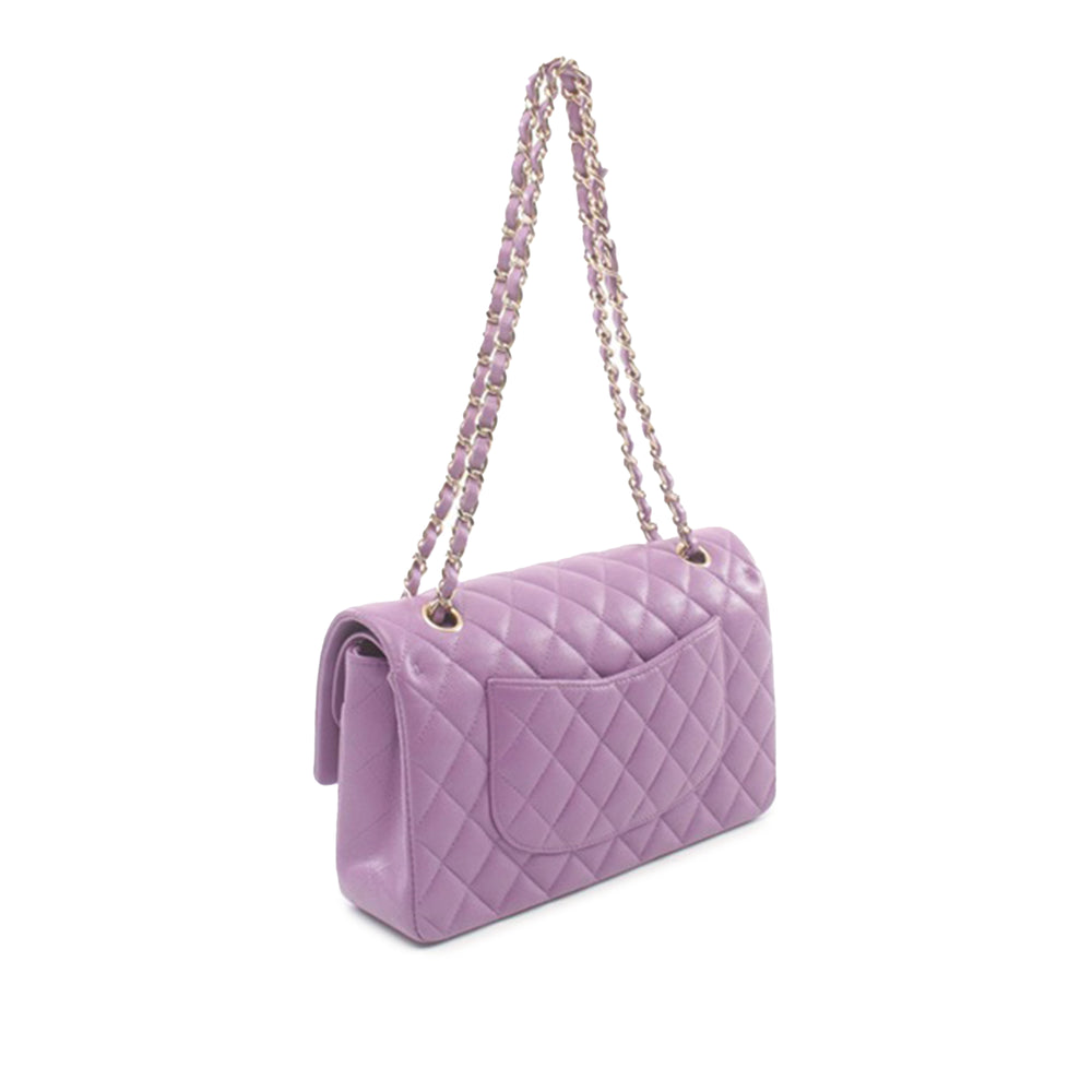 Medium Classic Caviar Double Flap Purple - Gaby Paris