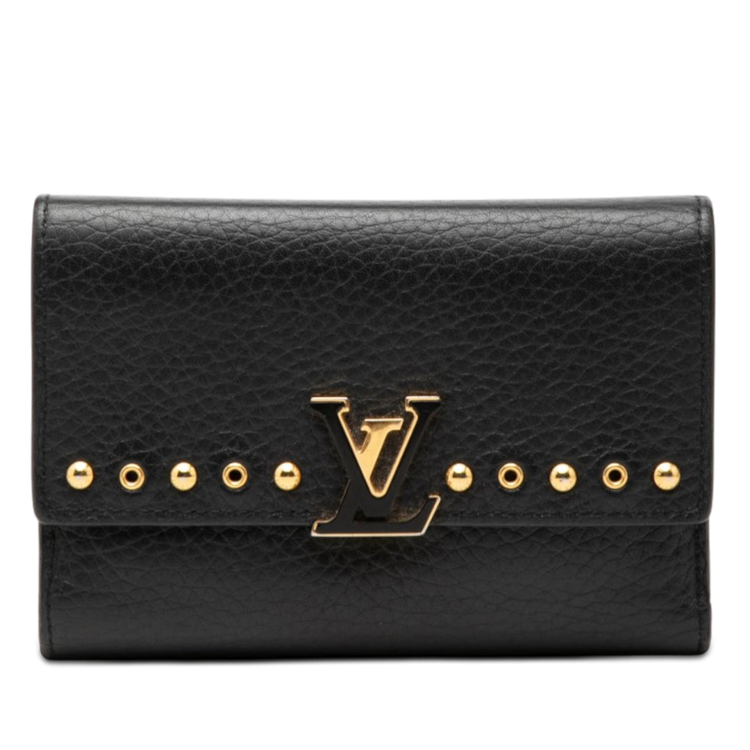 Louis Vuitton clouté Taurillon Capucines Compact Portefeuille