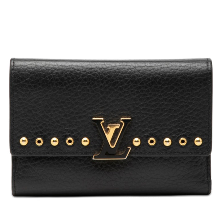 Louis Vuitton clouté Taurillon Capucines Compact Portefeuille