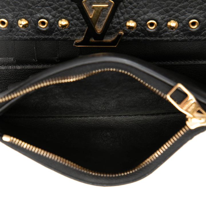 Louis Vuitton clouté Taurillon Capucines Compact Portefeuille