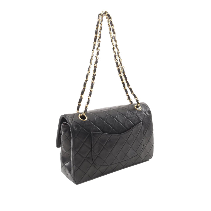 Medium Classic Lambskin Double Flap Black - Gaby Paris