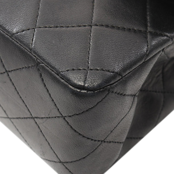 Medium Classic Lambskin Double Flap Black - Gaby Paris