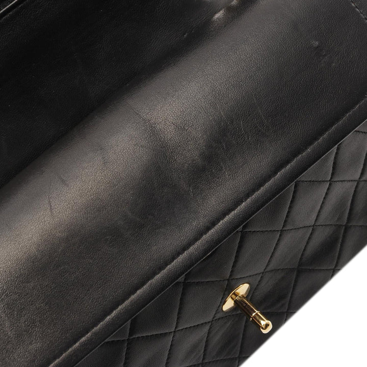 Medium Classic Lambskin Double Flap Black - Gaby Paris