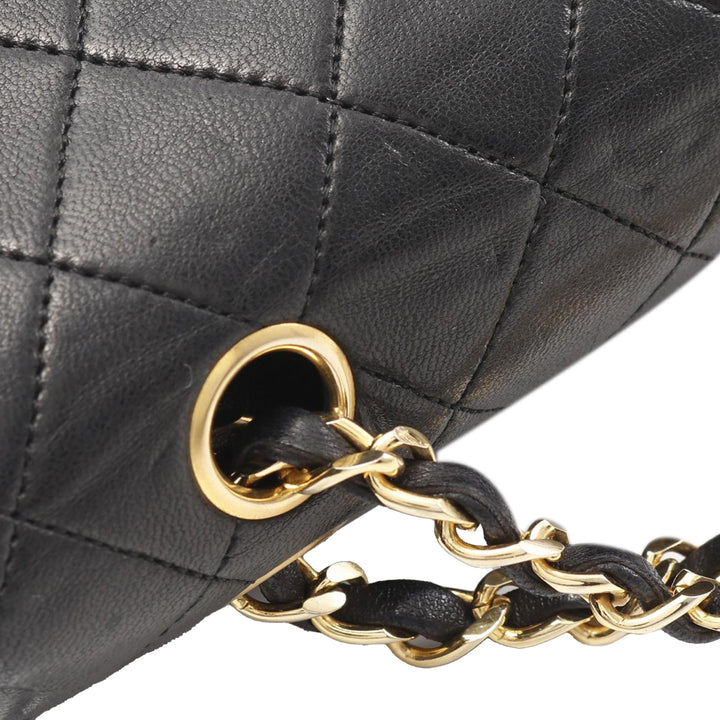 Medium Classic Lambskin Double Flap Black - Gaby Paris
