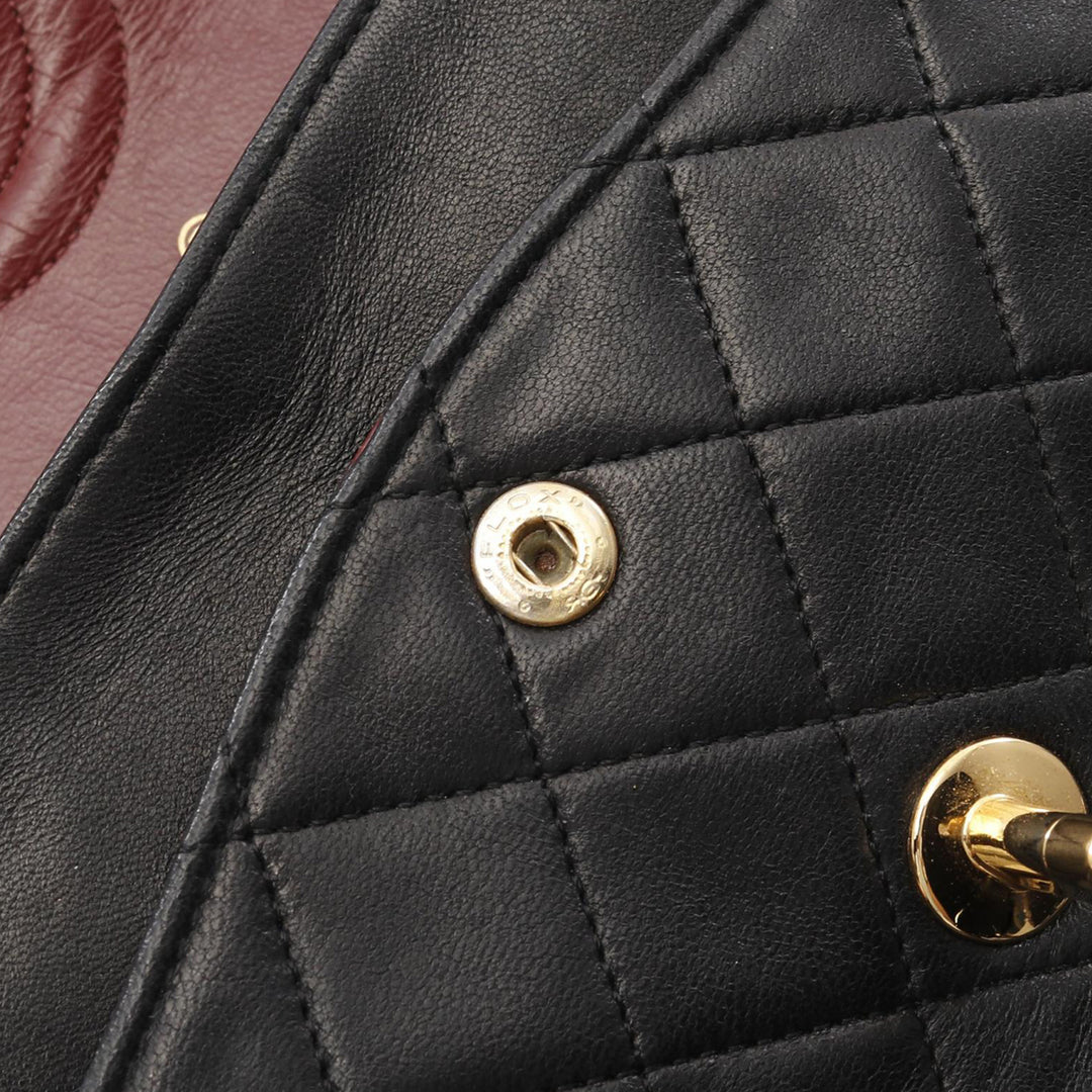Medium Classic Lambskin Double Flap Black - Gaby Paris