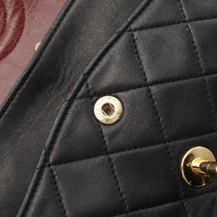 Medium Classic Lambskin Double Flap Black - Gaby Paris