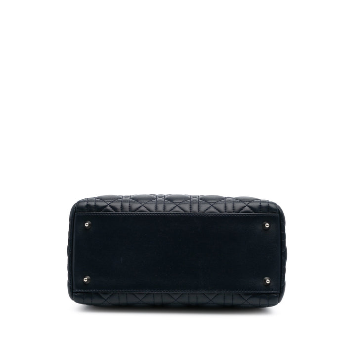 Limited Edition Medium Lambskin Cannage Lady Dior Blue - Gaby Paris