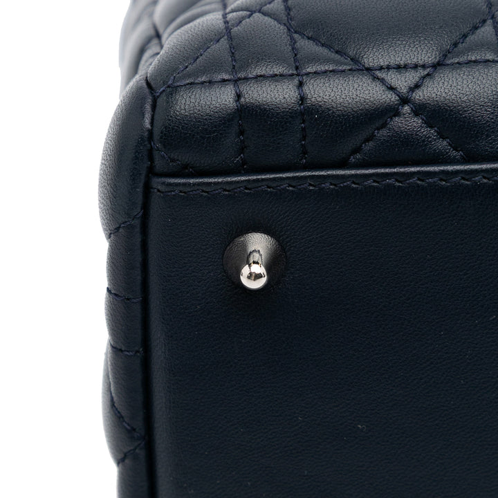 Limited Edition Medium Lambskin Cannage Lady Dior Blue - Gaby Paris