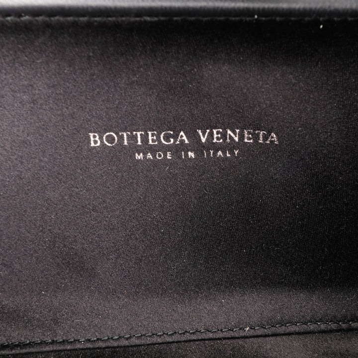 Satin Intrecciato Knot Clutch Black - Gaby Paris