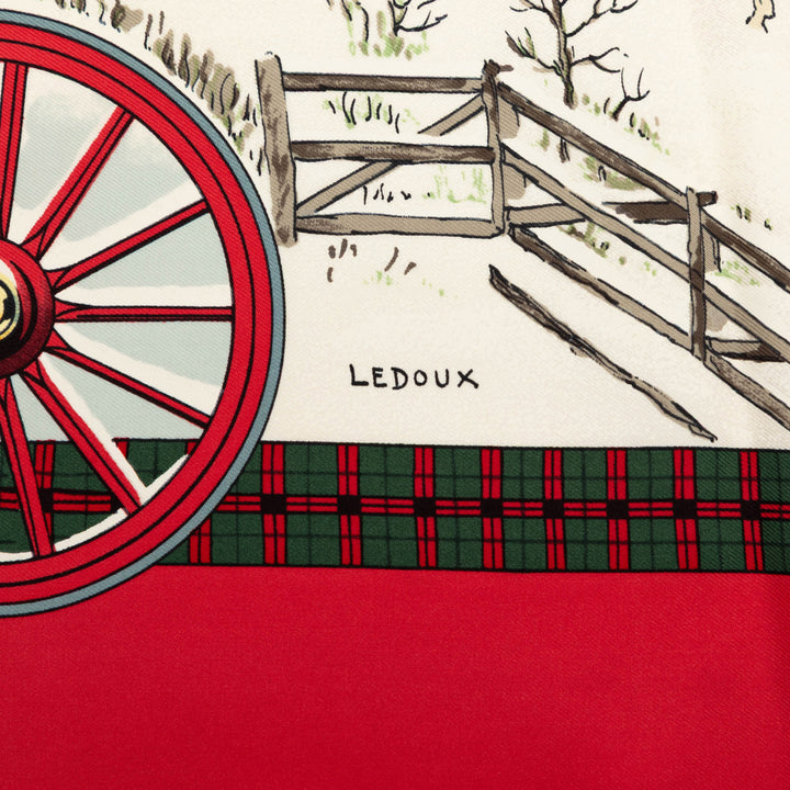 L Hiver En Poste Foulard 90 Rouge