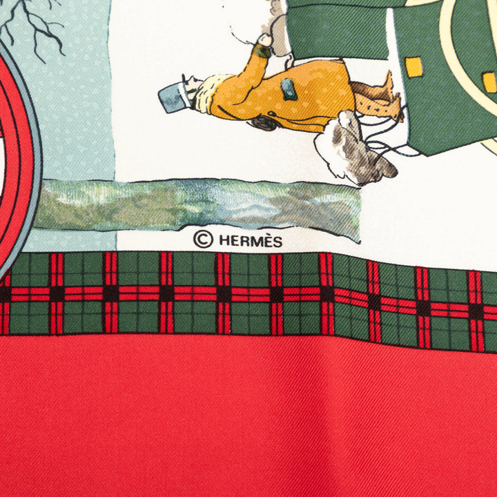 L Hiver En Poste Foulard 90 Rouge