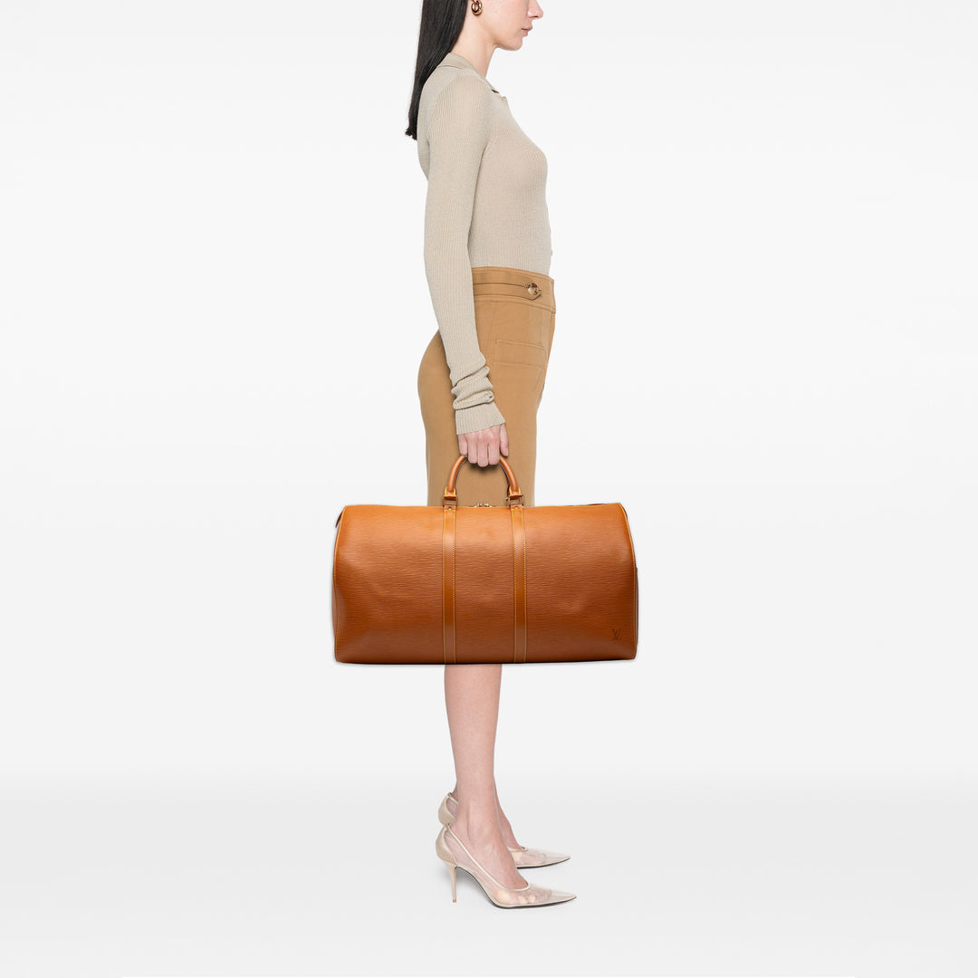 Louis Vuitton Sac de voyage Keepall 55 Épi Marron – vue 6 – GABY PARIS