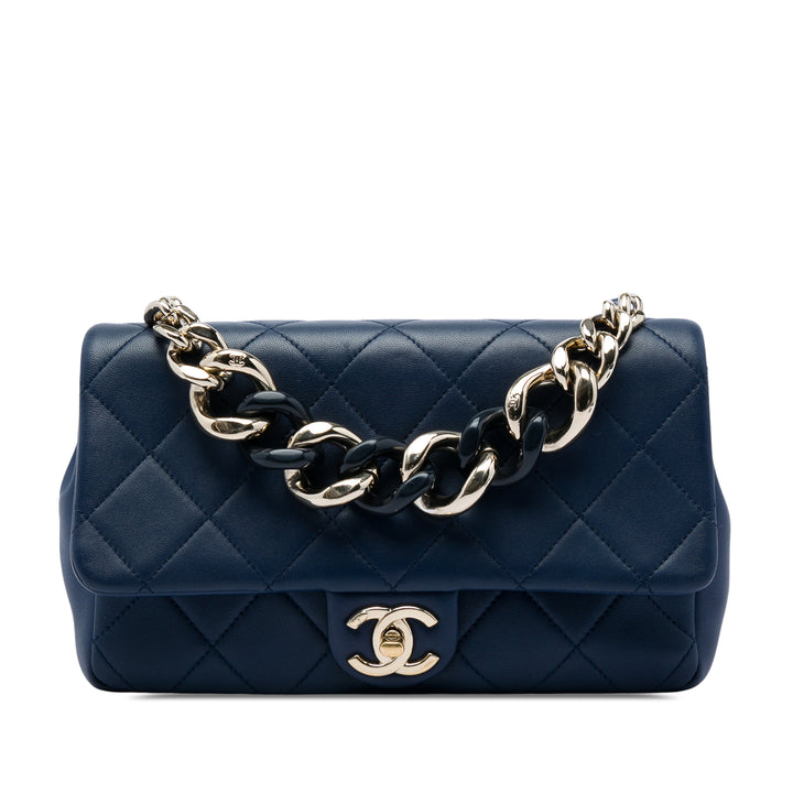 Chanel Elegant Chaîne Rabat simple Petit Cuir d'agneau