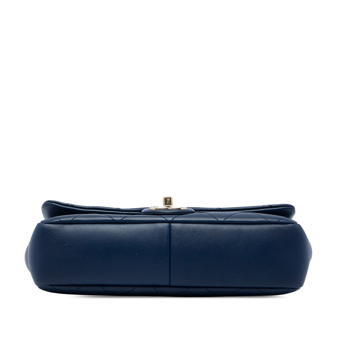 Chanel Elegant Chaîne Rabat simple Petit Cuir d'agneau