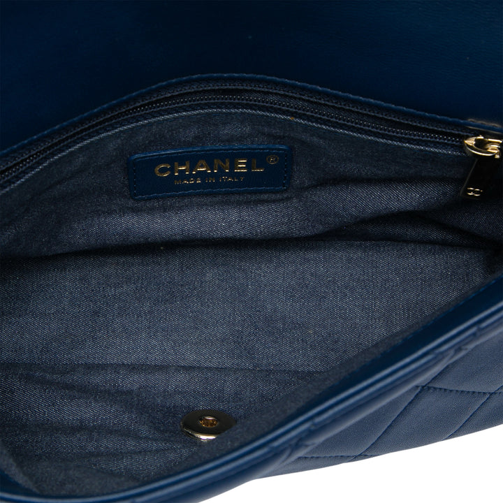 Chanel Elegant Chaîne Rabat simple Petit Cuir d'agneau