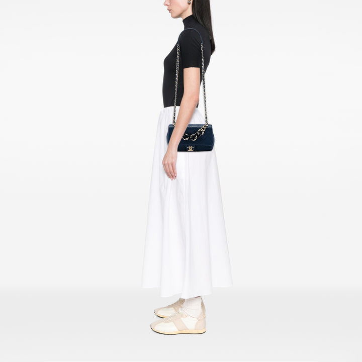 Chanel Elegant Chaîne Rabat simple Petit Cuir d'agneau
