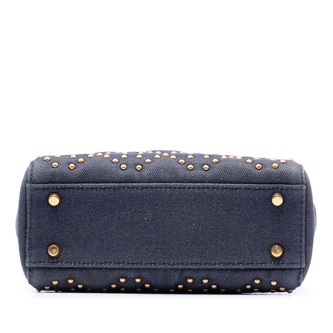 Dior Mini Jean Cannage clouté Supple Lady Dior
