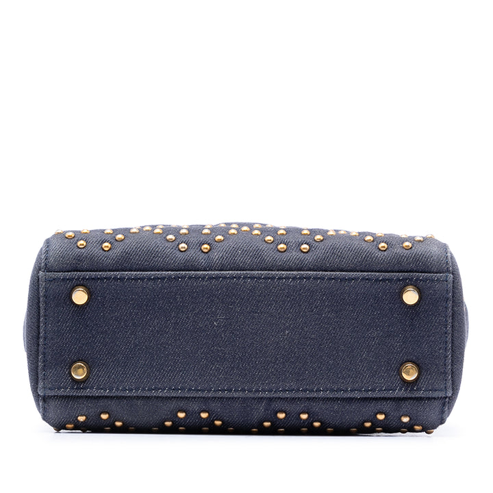 Dior Mini Jean Cannage clouté Supple Lady Dior