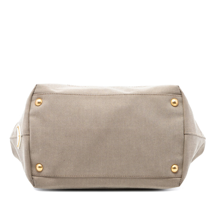 Prada Toile Canapa Logo Cabas