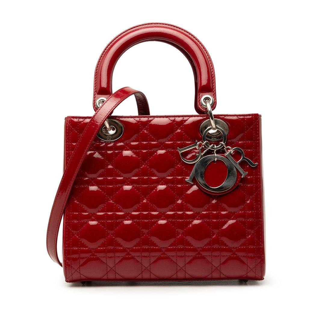 Dior Lady Dior Cannage Moyen Rouge – vue principale – GABY PARIS