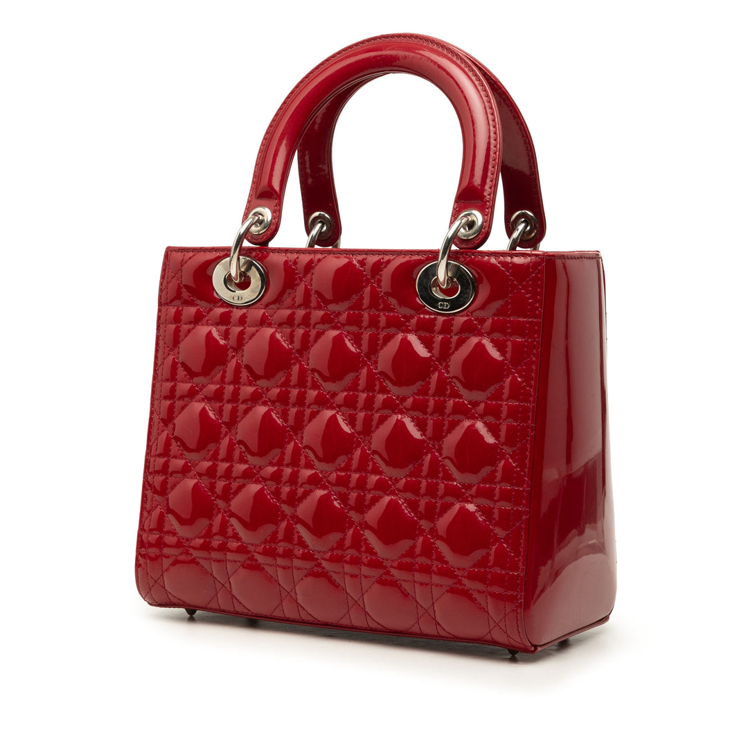 Dior Lady Dior Cannage Moyen Rouge – vue 2 – GABY PARIS