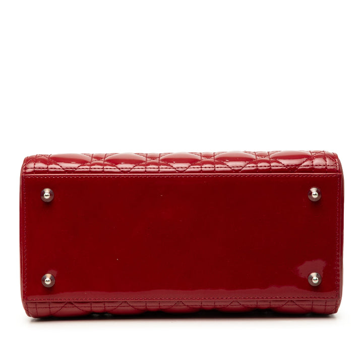 Dior Lady Dior Cannage Moyen Rouge – vue 3 – GABY PARIS