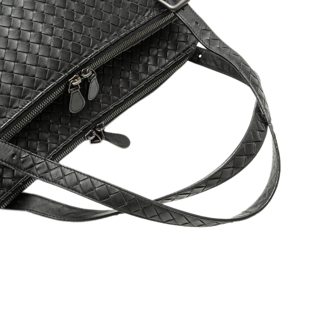 Nappa Intrecciato Business Bag Black - Gaby Paris
