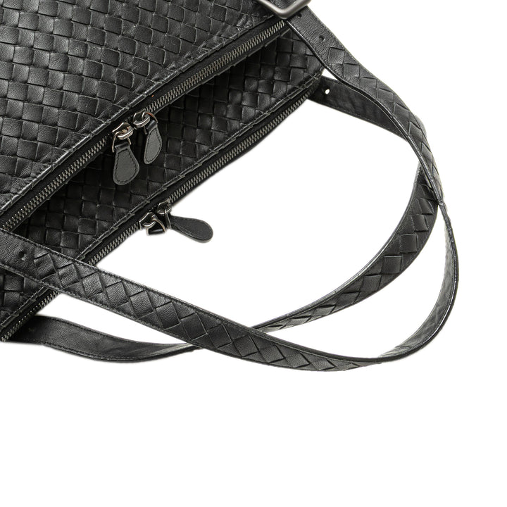 Nappa Intrecciato Business Bag Black - Gaby Paris