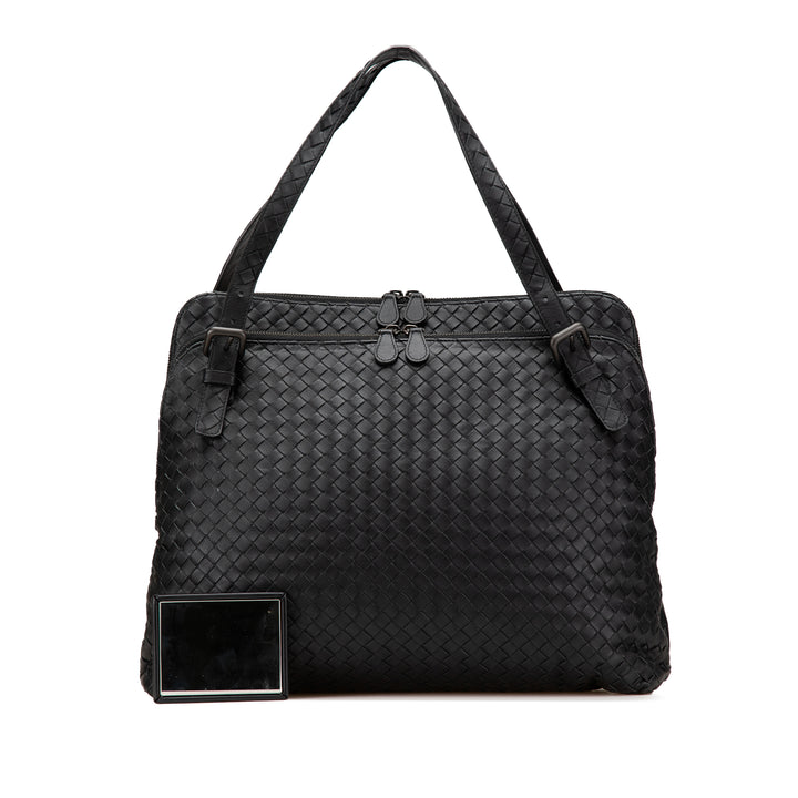 Nappa Intrecciato Business Bag Black - Gaby Paris