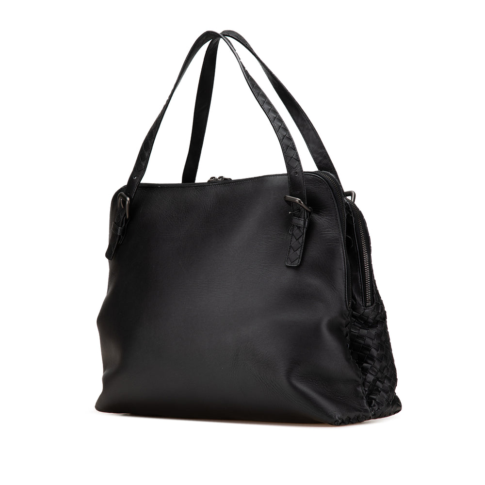Nappa Intrecciato Business Bag Black - Gaby Paris