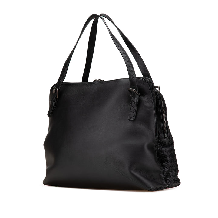 Nappa Intrecciato Business Bag Black - Gaby Paris
