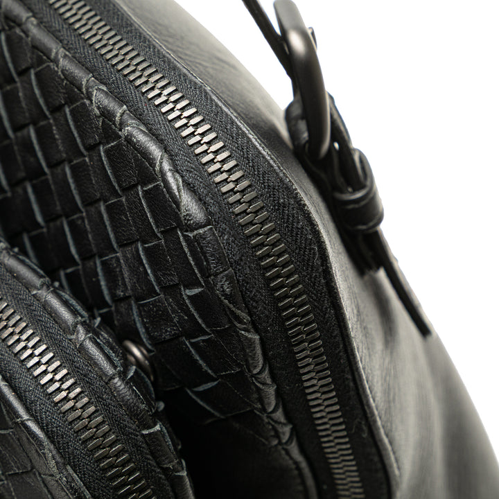 Nappa Intrecciato Business Bag Black - Gaby Paris