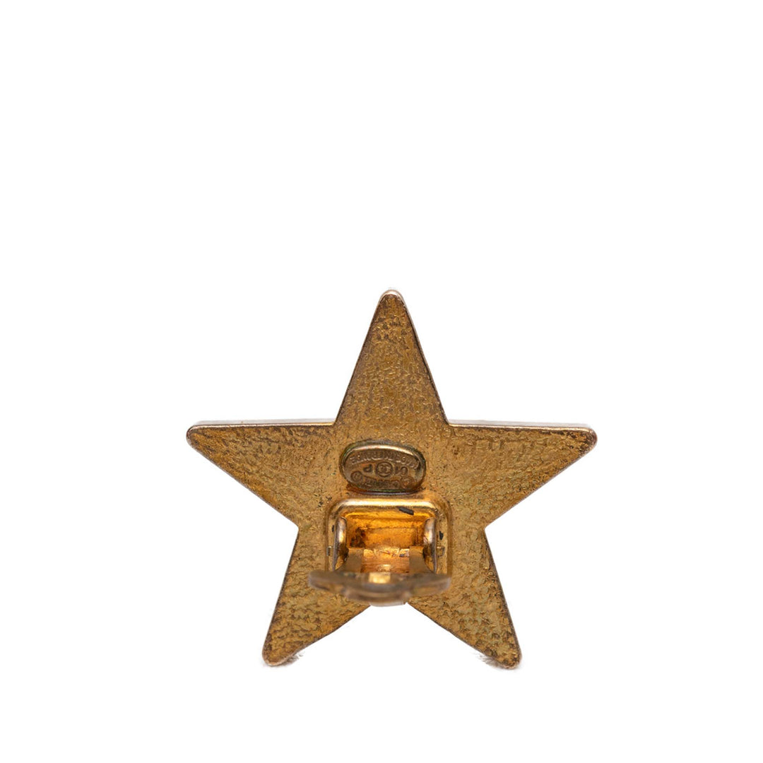 Chanel CC plaqué Émail Star À clip Boucles d'oreilles Métal