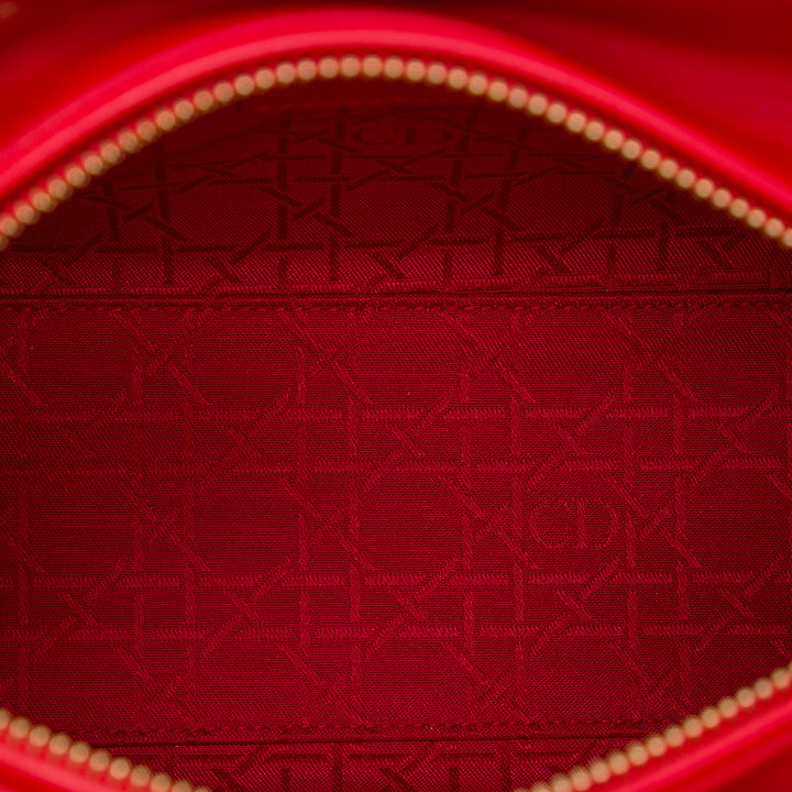 Dior Lady Dior Cannage Moyen Cuir d'agneau Rouge – vue 4 – GABY PARIS