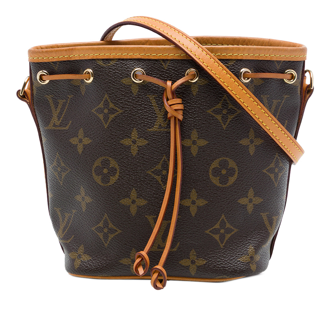 Louis Vuitton Sac seau Noe Monogram Nano Marron – vue principale – GABY PARIS