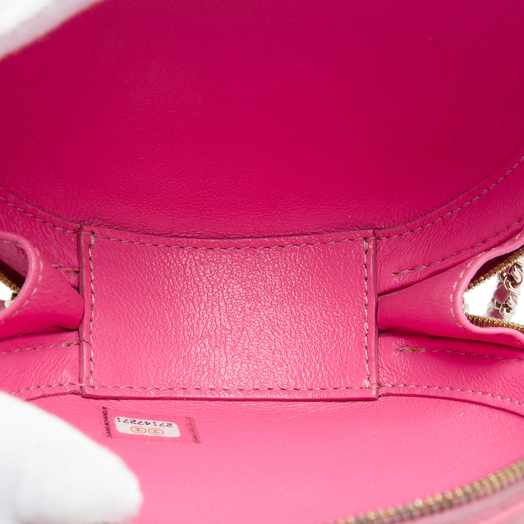 Chanel CC Surpiqué Cuir de veau Chain Rond Sac porté croisé