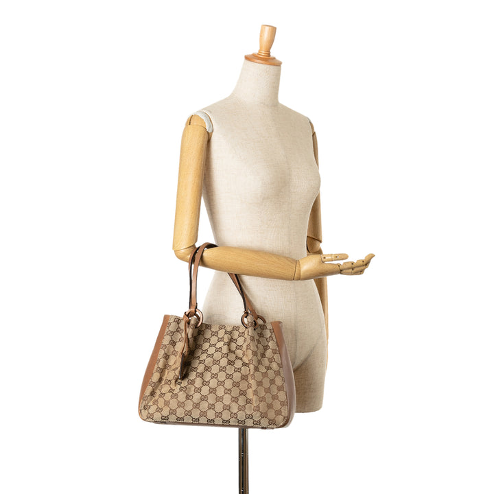 GG Canvas Shoulder Bag Brown - Gaby Paris