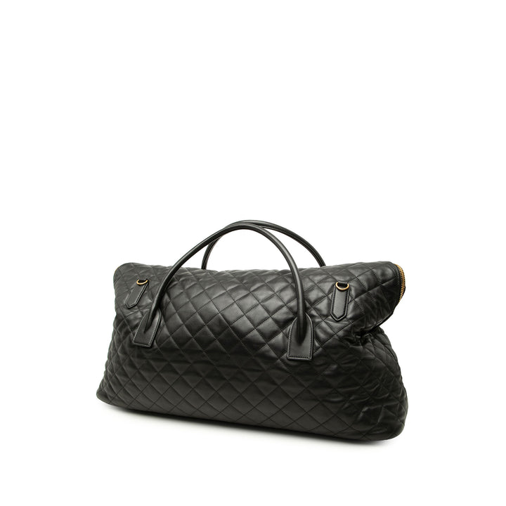 Saint Laurent Matelassé ES Giant Sac de voyage Cuir de veau Noir – vue 2 – GABY PARIS