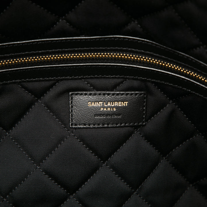 Saint Laurent Matelassé ES Giant Sac de voyage Cuir de veau Noir – vue 5 – GABY PARIS