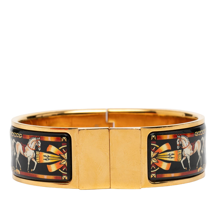 Hermès Wide Émail Horse Loquet Bracelet PM